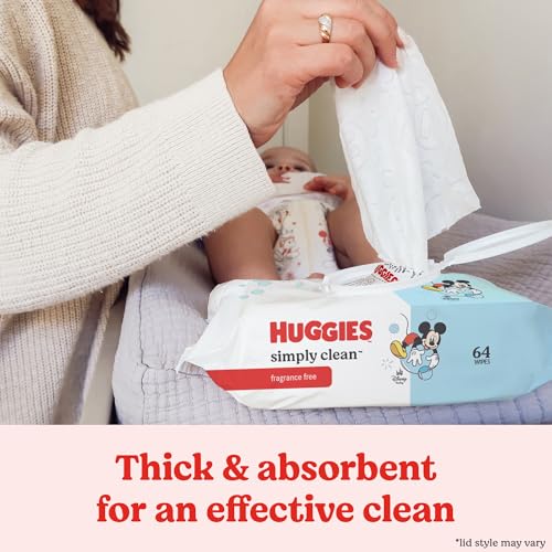 Huggies Simply Clean Unscented Baby Diaper Wipes, 11 Flip-Top Packs (704 Wipes Total) BoosterCity