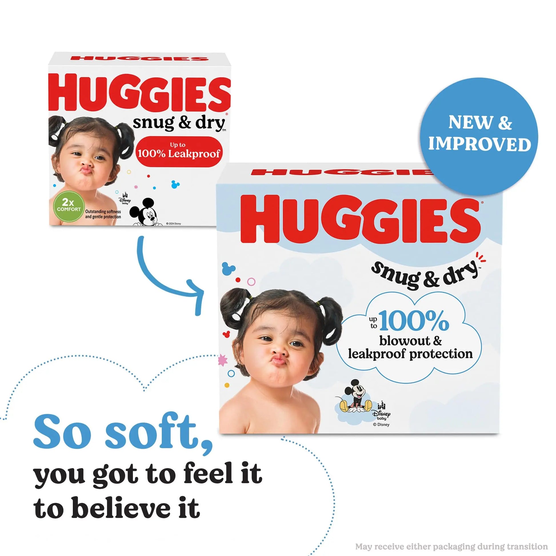 Huggies Size 1 Diapers, Snug & Dry Newborn Diapers, Size 1 (8-14 lbs), 38 Count, Packaging May Vary BoosterCity