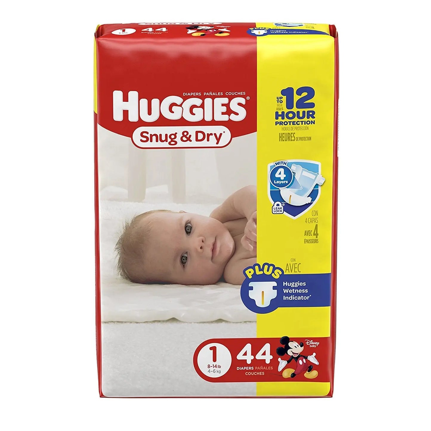 Huggies Size 1 Diapers, Snug & Dry Newborn Diapers, Size 1 (8-14 lbs), 38 Count, Packaging May Vary BoosterCity