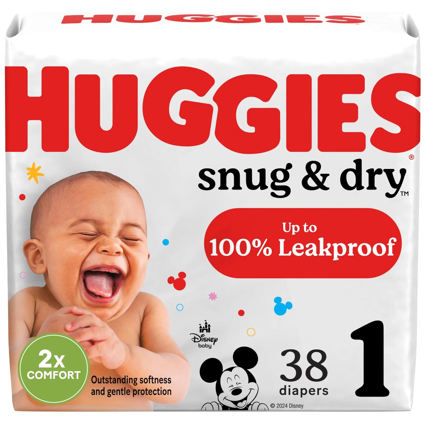 Huggies Size 1 Diapers, Snug & Dry Newborn Diapers, Size 1 (8-14 lbs), 38 Count, Packaging May Vary BoosterCity