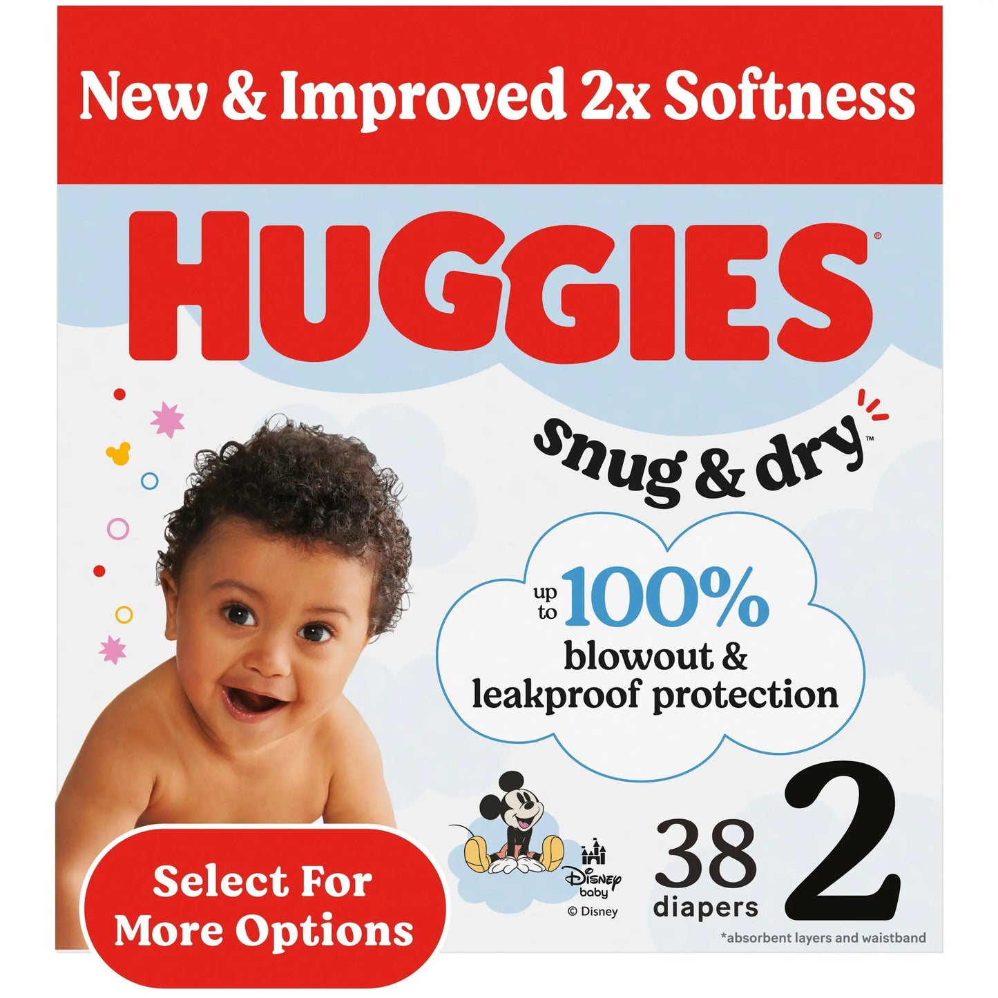 Huggies Size 1 Diapers, Snug & Dry Newborn Diapers, Size 1 (8-14 lbs), 38 Count, Packaging May Vary BoosterCity