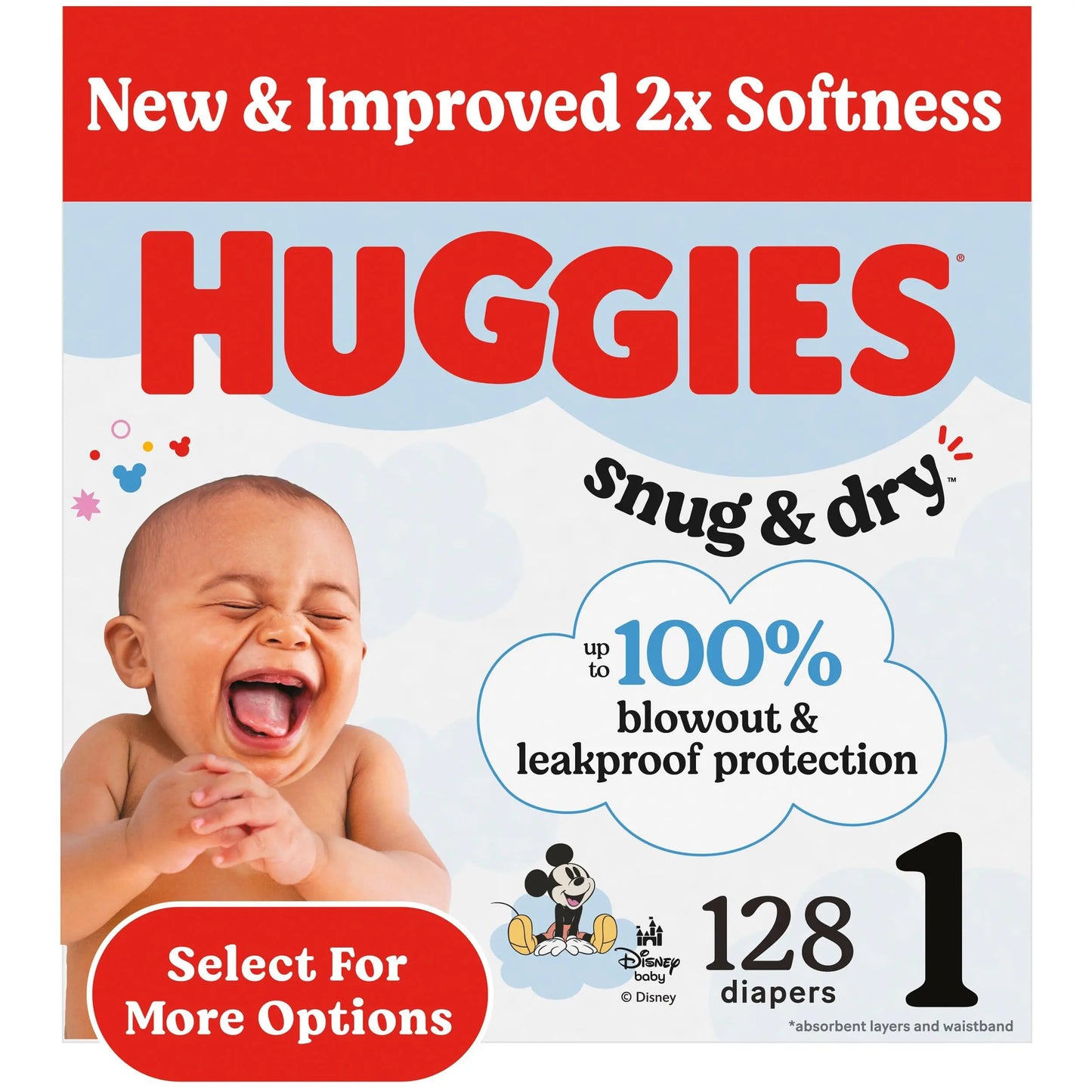 Huggies Size 1 Diapers, Snug & Dry Newborn Diapers, Size 1 (8-14 lbs), 38 Count, Packaging May Vary BoosterCity