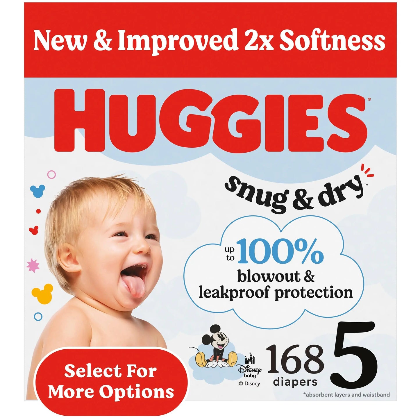 Huggies Size 1 Diapers, Snug & Dry Newborn Diapers, Size 1 (8-14 lbs), 38 Count, Packaging May Vary BoosterCity