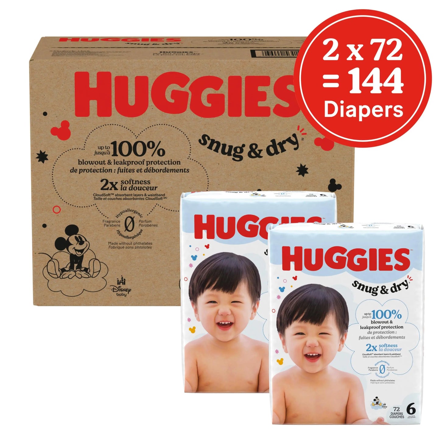 Huggies Size 1 Diapers, Snug & Dry Newborn Diapers, Size 1 (8-14 lbs), 38 Count, Packaging May Vary BoosterCity