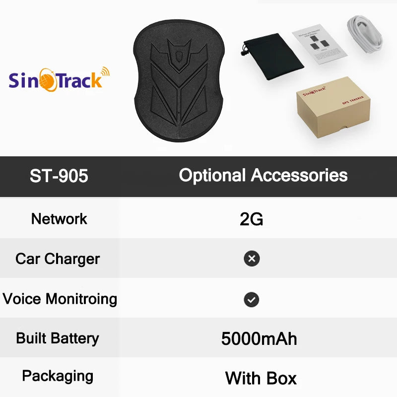 SinoTrack Magnet 4G Waterproof Car GPS Tracker ST-905/ST-915 Vehicle Locator Long Standby 10000mAH Battery with free APP BoosterCity