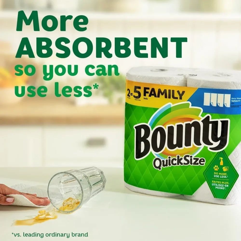 Quick-Size Paper Towels, White, 16 Family Rolls = 40 Regular Rolls BoosterCity