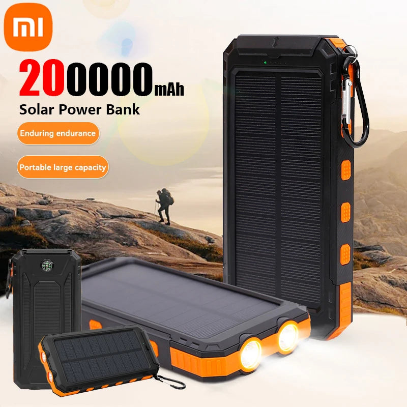 Xiaomi 200000mAh Solar Power Bank Portable Large Capacity Charger Compatible with IOS Android USB-A and USB-C Fast Charging BoosterCity