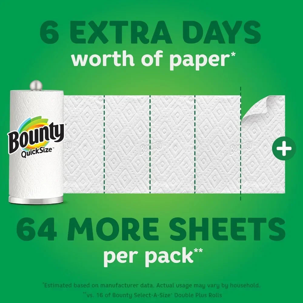 Quick-Size Paper Towels, White, 16 Family Rolls = 40 Regular Rolls BoosterCity