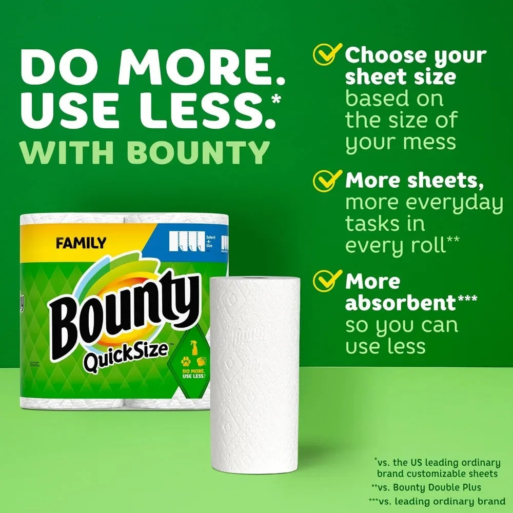 Quick-Size Paper Towels, White, 16 Family Rolls = 40 Regular Rolls BoosterCity