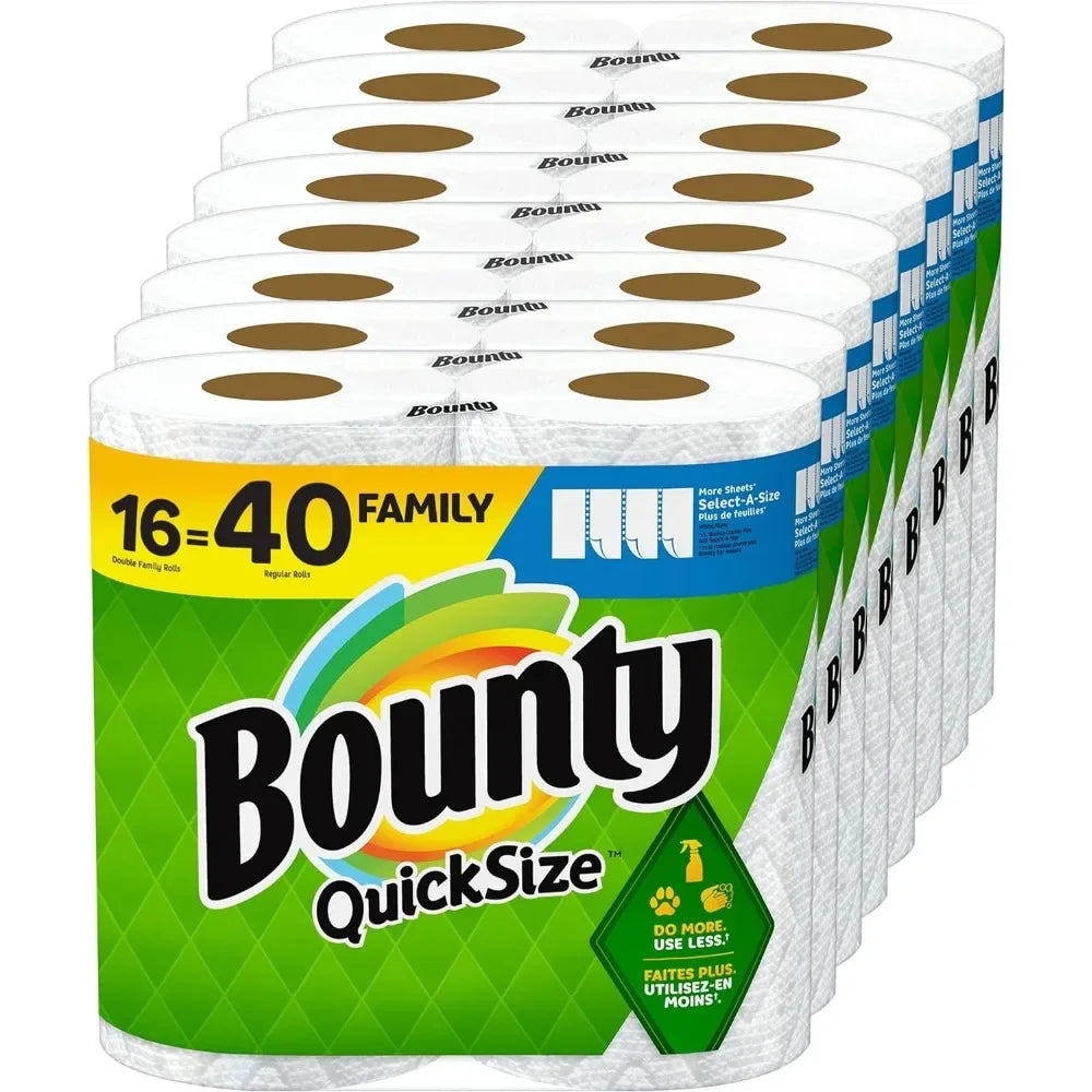 Quick-Size Paper Towels, White, 16 Family Rolls = 40 Regular Rolls BoosterCity